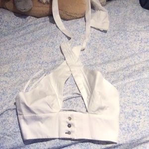 White Intermix Cross over Top